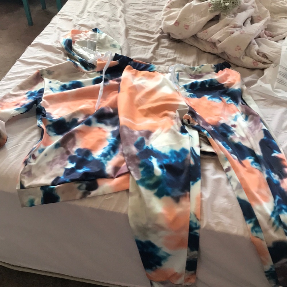Tie dye jump suit